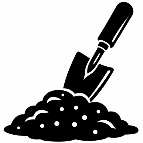 Boden und Schaufel Symbol